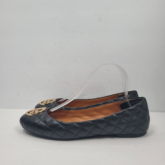 Tory Burch Women's Black Quilted Leather Ballet Flats US Size 8.5M - Picture 2 of 8